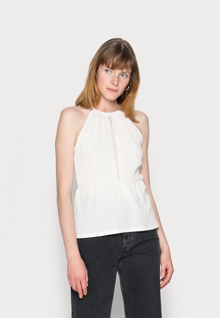 T-Shirt ANNA FIELD Anna Field Trim Insert Halterneck Blanche Femme | RFX-5807756